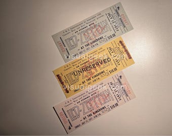 Set von DREI Led Zeppelin Unbenutzten Konzertkarten 17. Juli 1977 Seattle Kingdome Alle drei Ebenen Reproduktionen