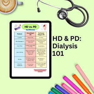 Beginner Dialysis Nurse Education and Study Guide HD vs. PD, Dialysis Pro & Con, Clear Dialysis Edu Handout for Patient and Inpatient Rn