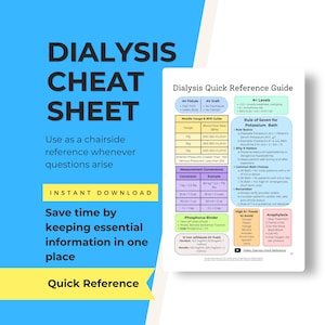 Guia de Consulta Rápida para Enfermeiros de Diálise: Valores Laboratoriais, Informações sobre Fístula Arteriovenosa, Referência Rápida (Download Digital)