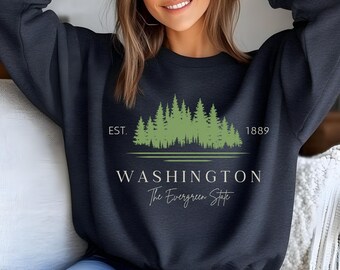 Washington State Sweatshirt, Evergreen State Crewneck