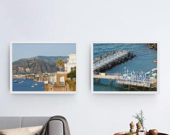 Amalfi Coast Photography Set of 2 | Coastal Travel Prints | Mediterranean Wall Art | Digital Download