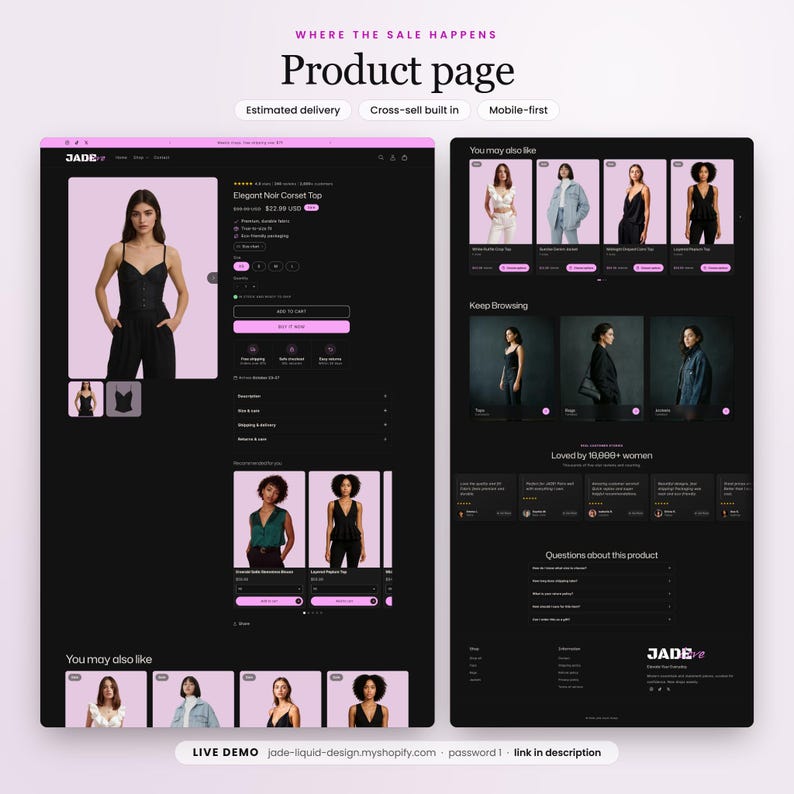 Fashion Shopify Theme, Women's Clothing and Accessories Shopify Template, Jade Boutique Website Template image 3