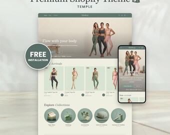 Yoga Shopify Theme, Wellness and Mindful Living Shopify Template, Temple Website Template for Yoga Studios