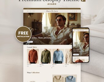 Menswear Shopify Theme, Men's Fashion Shopify Template, Avaro De Lavin Clothing Website Template