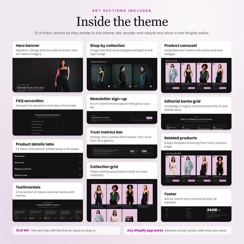 Fashion Shopify Theme, Women's Clothing and Accessories Shopify Template, Jade Boutique Website Template image 6