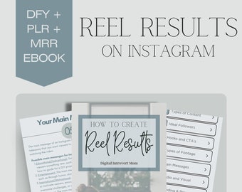 E-book/guia Reel Results com Private Label Rights (PLR) e Master Resell Rights (MRR) - um produto digital Feito para Você; Dicas do Instagram Reel