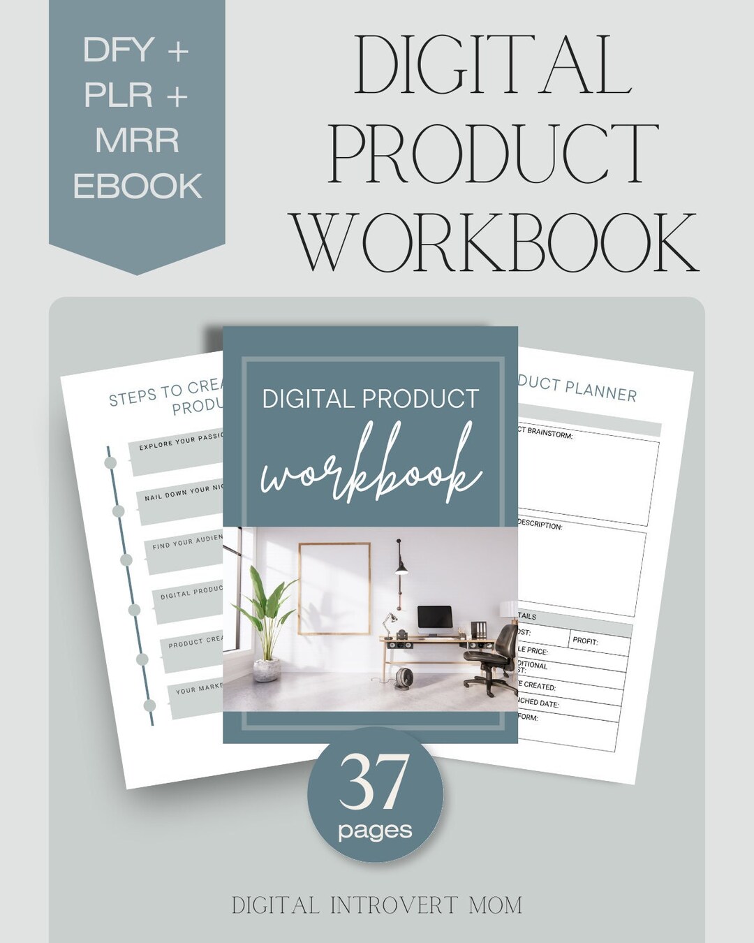 PLR Digital Product Workbook; Done for You Digital Product Planner With ...