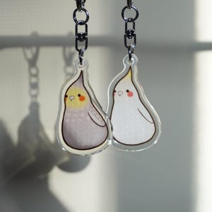 Cockatiel Acrylic Charm Keychain