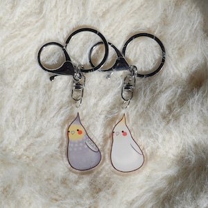 Cockatiel Keychain, 2 Designs