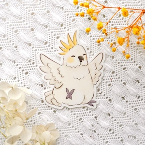 Sulphur Crested Cockatoo Vinyl Sticker, 2 Sizes