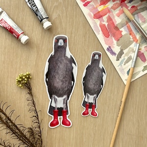 Magpie in Boots Vinyl Sticker
