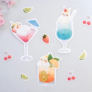 Cockatiel Cocktail Vinyl Stickers