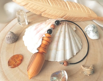 Péndulo adivinatorio/radiestesia fabricado en madera de tejo