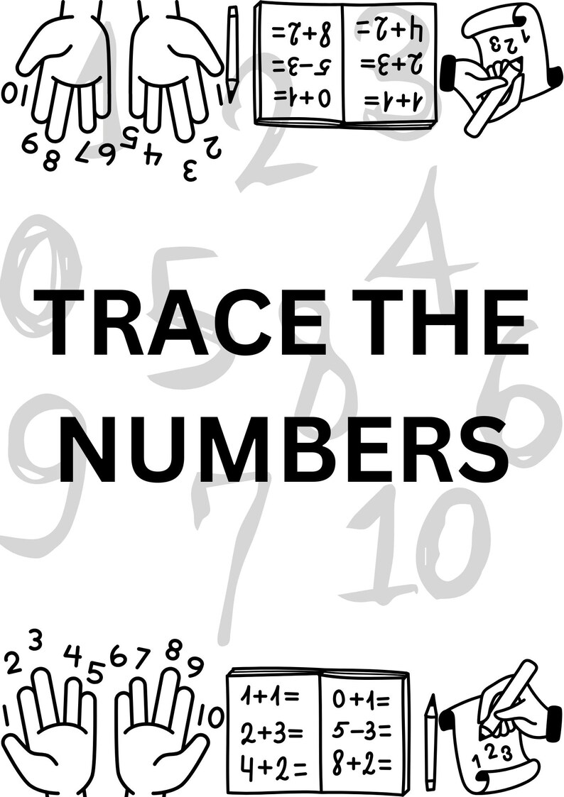 Printable Trace the Numbers - Etsy