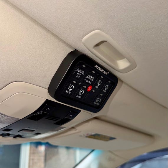 Lexus GX460 8 Gang Auxbeam Switch Panel Mount - 3D Printed, No-Drill Installation, Black PETG, Sleek Design