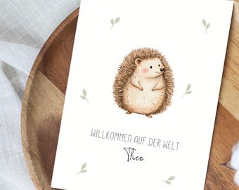 Personalized folding card for birth/birth card with desired text and name / card for birth/postcard / folding card birth card /