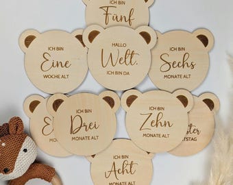 40 Sustainable Baby Milestone Cards – My First Year | Birth Gift, Baby Shower Gift, Baby Shower Gift Made from FSC-Certified Wood
