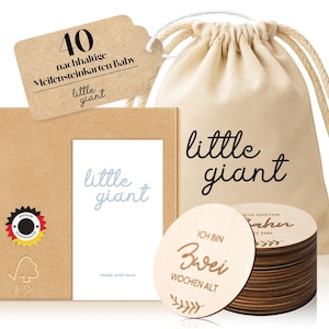40 tarjetas de hitos sostenibles Bebé Mi primer año: regalo nacimiento, regalo bebé, regalo bebé, baby shower, regalo baby shower madera FSC