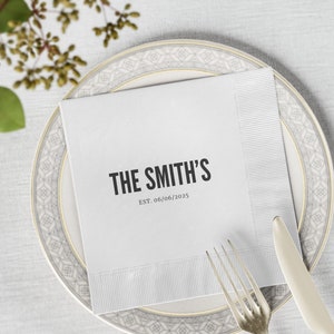 Aangepaste witte servetten, personalisatiecocktailservet voor bruiloft en verjaardag speciale gelegenheid, cocktail en lunch