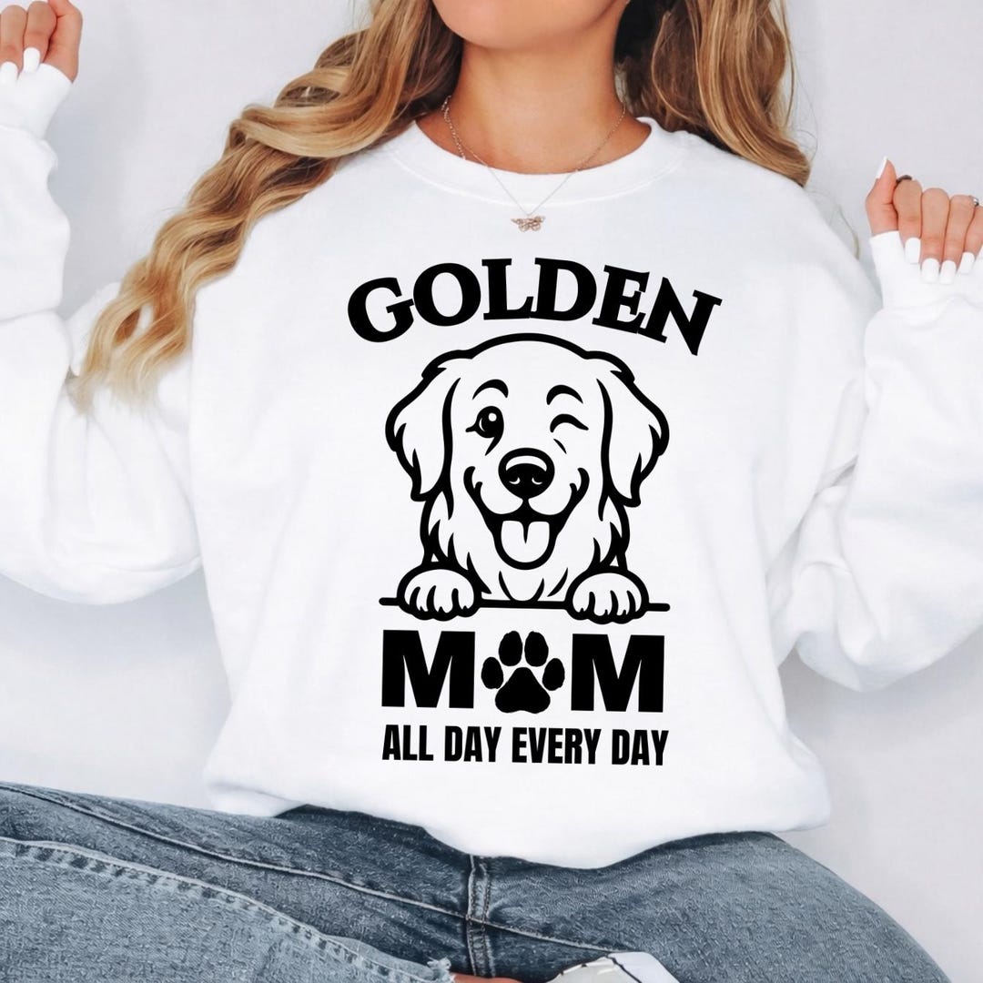 Golden Retriever Mom Sweatshirt, Dog Mom Crewneck, Golden Mom Shirt ...