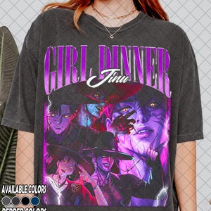 Beperkt comfort kleuren meisje diner Jinu vintage T-shirt, meisjesdiner Jinu bootleg grafisch T-shirt, cadeau voor vrouwen en mannen T-shirt uniseks