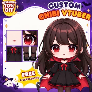Custom Chibi VTuber | Live2D Ready Model | Streamer Avatar