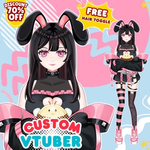 Op maat gemaakt VTuber-ontwerp | Anime-personageontwerp voor Twitch en YouTube