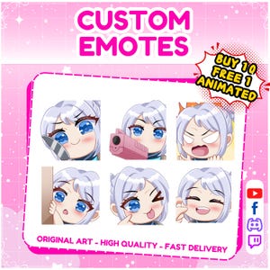 Custom Animated Twitch & Kick Emotes | Chibi Anime Style GIFs | Sub Emotes, Emojis for Twitch, YouTube, Facebook, Discord | Custom Emotes