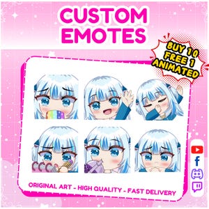 Custom Premium Twitch Emotes & Sub Badges | Cute Chibi Anime Style Emotes for Streamers | Twitch, Facebook, Discord, Kick Emotes, Emotes YCH