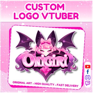 Logotipo personalizado do Vtuber, logotipo do Vtuber, comissão de logotipo, logotipo fofo do Vtuber, logotipo Kawaii, logotipo para Twitch, Discord, logotipo animado, logotipo para transmissão