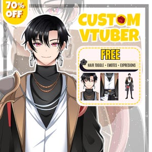 Custom VTuber model featuring a professionally designed anime avatar created for streamers, content creators, and virtual entertainers, perfect for Live2D rigging, PNGTuber use, Twitch streaming, YouTube content creation, and personal VTuber branding.