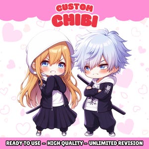 Custom 2D Chibi Model - Personalized Chibi Avatar, Unique Digital Character Art, Customizable Illustration, Perfect for Profile Pictures