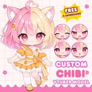 Custom Chibi VTuber | Live2D Ready Model | Streamer Avatar