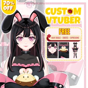 Custom VTuber model featuring a professionally designed anime avatar created for streamers, content creators, and virtual entertainers, perfect for Live2D rigging, PNGTuber use, Twitch streaming, YouTube content creation, and personal VTuber branding.
