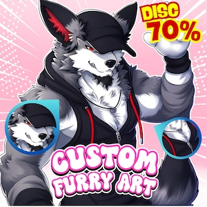 Custom Furry Art Commission | Fursona, Anthro, Furry Avatar, Headshot, Icon & PFP | Digital Furry Character Drawing and Custom Furry, Fanart