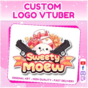 Custom Vtuber Logo, Vtuber Logo, Logo Commission, Cute Vtuber Logo, Kawaii Logo, Logo for Twitch, Discord, Animated Logo, Logo for Stream