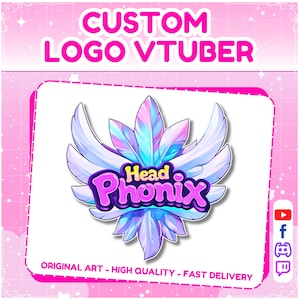 Custom Vtuber Logo, Vtuber Logo, Logo Commission, Cute Vtuber Logo, Kawaii Logo, Logo for Twitch, Discord, Animated Logo, Logo for Stream