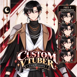 Benutzerdefiniertes VTuber-Modell: Live2D Bust Up | Anime-Avatar | Rigged für VTube Studio