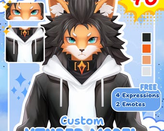 Custom Furry VTuber Model | Live2D Anthro Avatar Commission | Bust Up