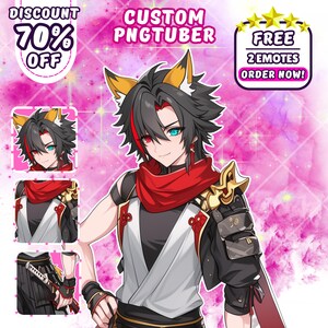 カスタム PNGTuber モデル | ストリーミング用アニメアバター | VTuber PNG コミッション、かわいいカスタム PNGTuber | Twitch および YouTube アバター、ちび PNGTuber