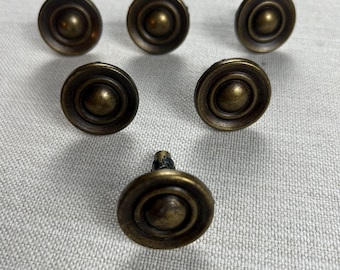 Set of 6 Antique Bronze Circular Drawer Knob