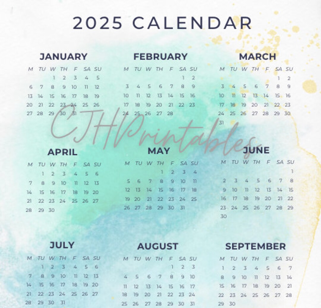 2025 Watercolor Year At A Glance Etsy Il 1080xN.6077732488 E2g5