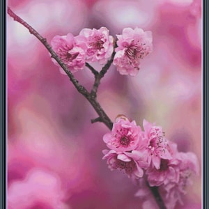 桜のクロスステッチパターン