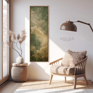 Moody Sky Framed Canvas Print: Vertical Panoramic Cloud Wall Art