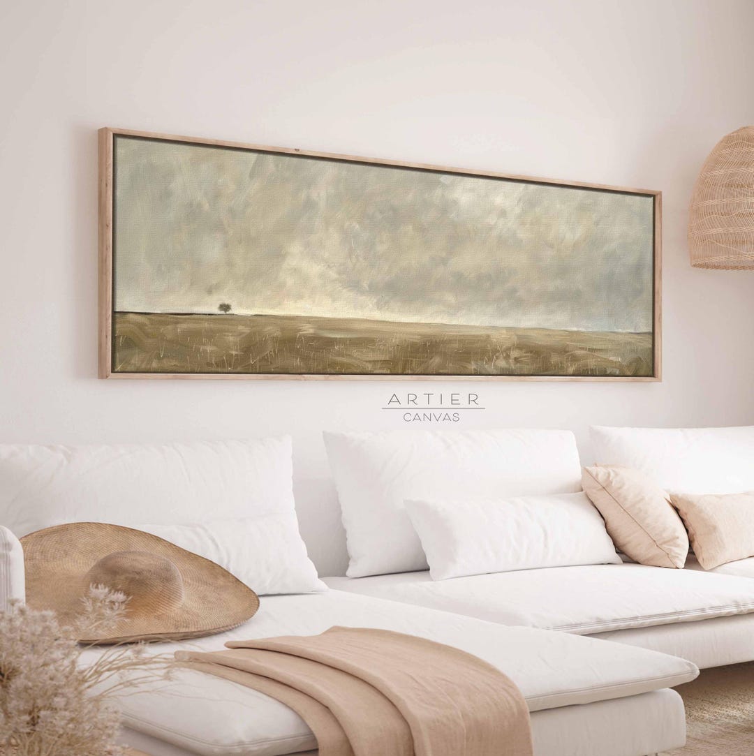 Abstract Landscape Canvas Wall Art: Minimalist Tree Horizon - Etsy
