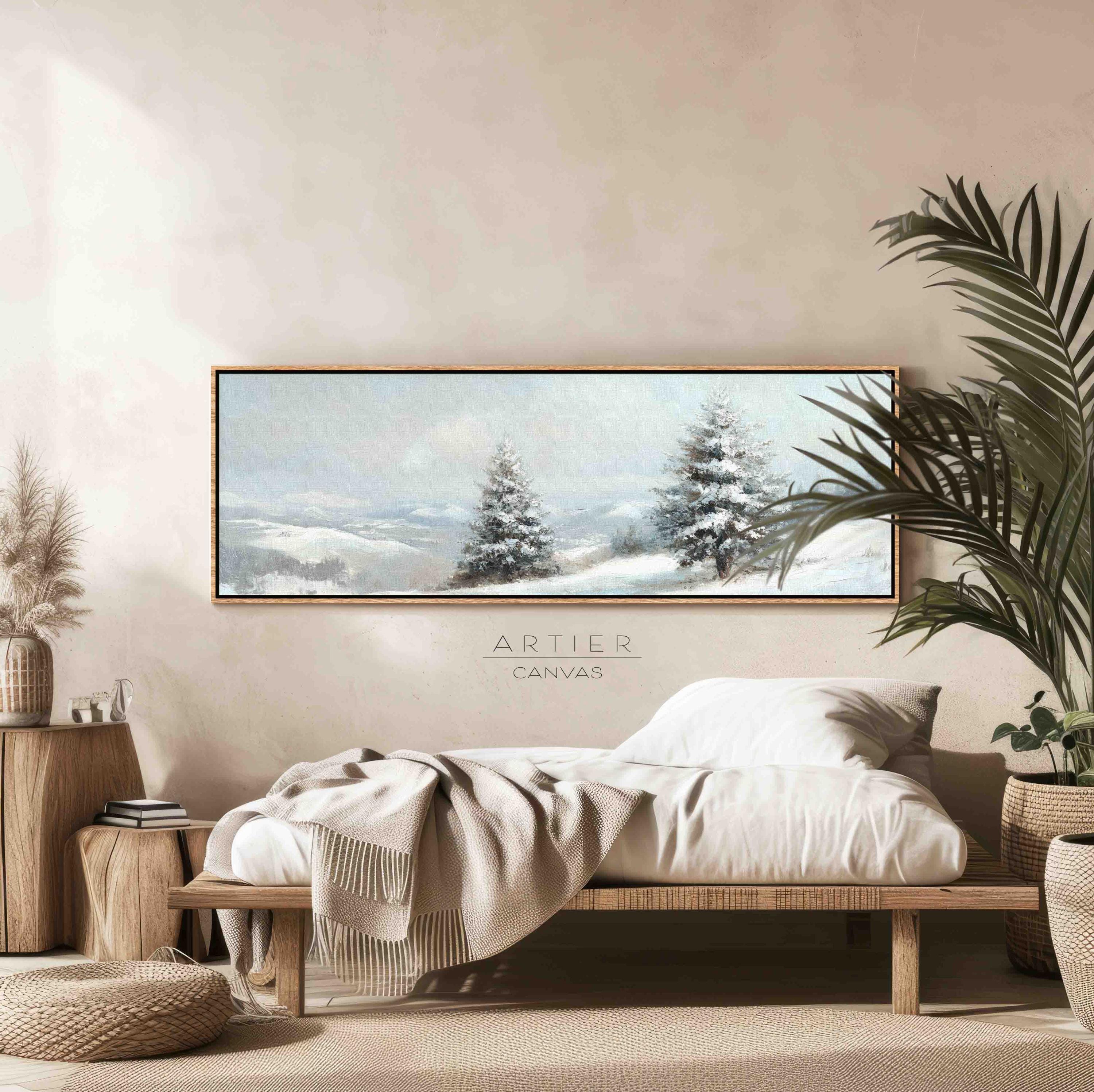 Venphude 冬の松の森の風景 キャンバスウォールアート 素朴なクリスマス 雪に覆われた松の木 ポスタープリント 水彩画 自然 荒野 壁装飾 アー Venphude 冬の松の森の風景 キャンバスウォールアート 素朴なクリスマス 雪に覆われた松の木 ポスタープリント 水彩画 自然 荒野 壁装飾  アートワーク リビングルーム用 12x16インチ フレームなし