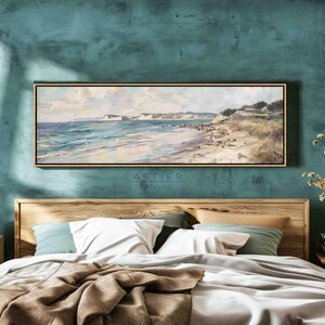 Framed Beach Seascape Canvas Print: Minimalist Coastal Wall Art - Etsy