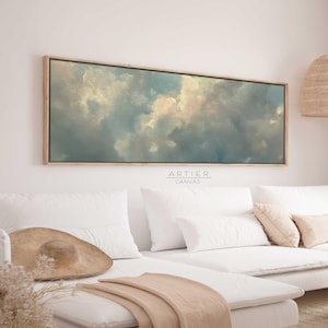 Moody Sky Framed Canvas Print: Long Horizontal Serene Wall Art