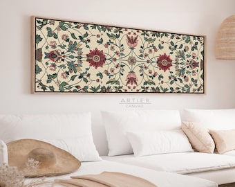 Gerahmte Batik Leinwanddruck: Vintage European Textile Wall Art