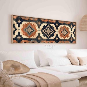 Framed Anatolian Rug Canvas Print: Vintage Textile Wall Art